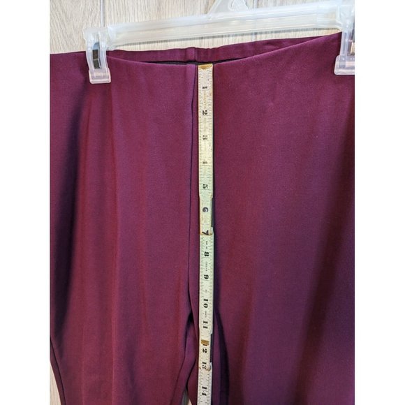 CHICOS DESIGN Womens Pants 2 Large Maroon Pull On Slim Leg Career Casual - Picture 7 of 8